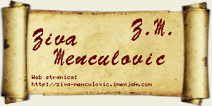 Živa Menčulović vizit kartica